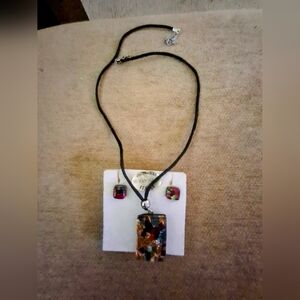 Murano Glass Necklace & Earrrings